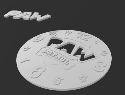 pata patrulla reloj Reloj 3d print model - Mito3D