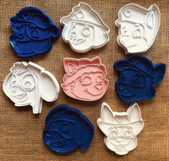 paw patrol cookie cutter cookie cutter paw patrol chase skye rubble rocky everest marshall cookie cutters cutters cookies  3d print model - Mito3D