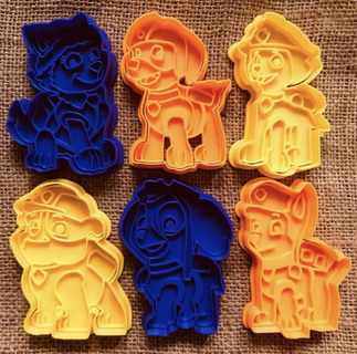 paw patrol cookie cutter cookie cutter paw patrol sky everest chase rubble marshall rocky zuma cookie cutters cutters cookies  3d print model - Mito3D