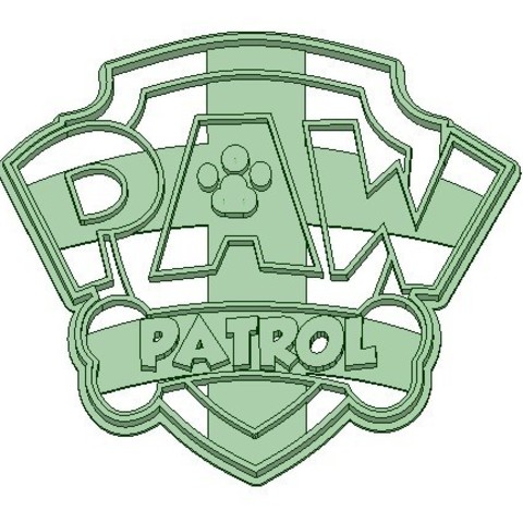 paw patrol de coupeur biscuit logo art la patrouille 3D print model - Mito3D