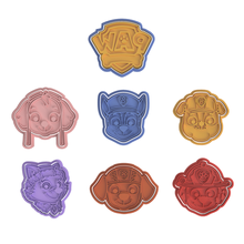 paw patrol cookie cutter set personal chase zuma sky rubble dog treat marshall 3d print model - Mito3D