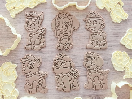 paw patrol cookie cutters baking molds 3d print model - Mito3D