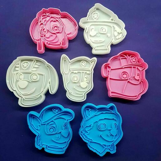paw patrol head cookie cutter cuter zuma skye rubble marshall chase everest rocky 3D print model - Mito3D