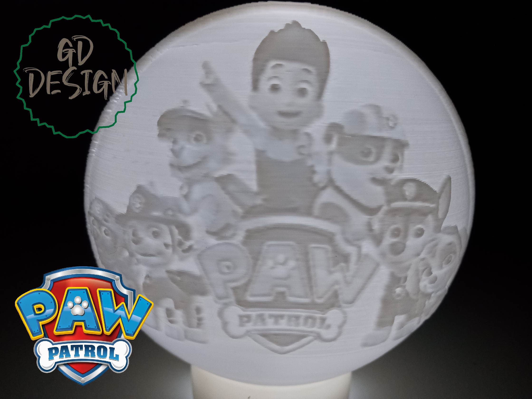 paw patrol light noggin nick jr tealight cor 3D print model - Mito3D