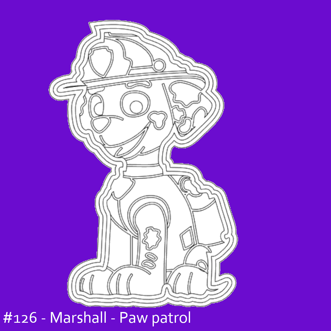 patte patrouille maréchal biscuit coupeur stl fichier dessin animé personnage 3D print model - Mito3D
