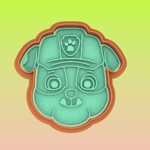 paw patrol rubble cookie cutter 3D print model - Mito3D