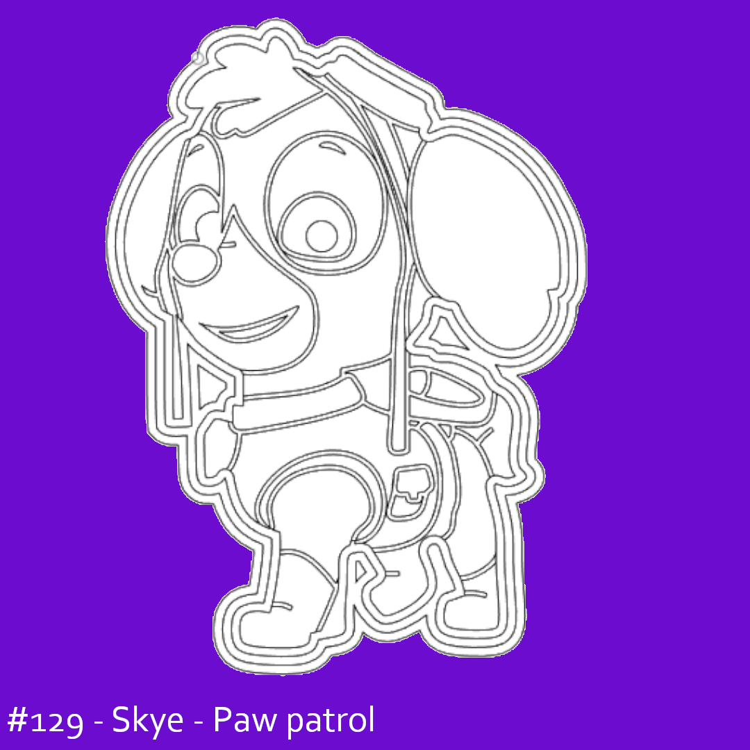 patte patrouille Skye biscuit coupeur stl fichier dessin animé personnage 3D print model - Mito3D