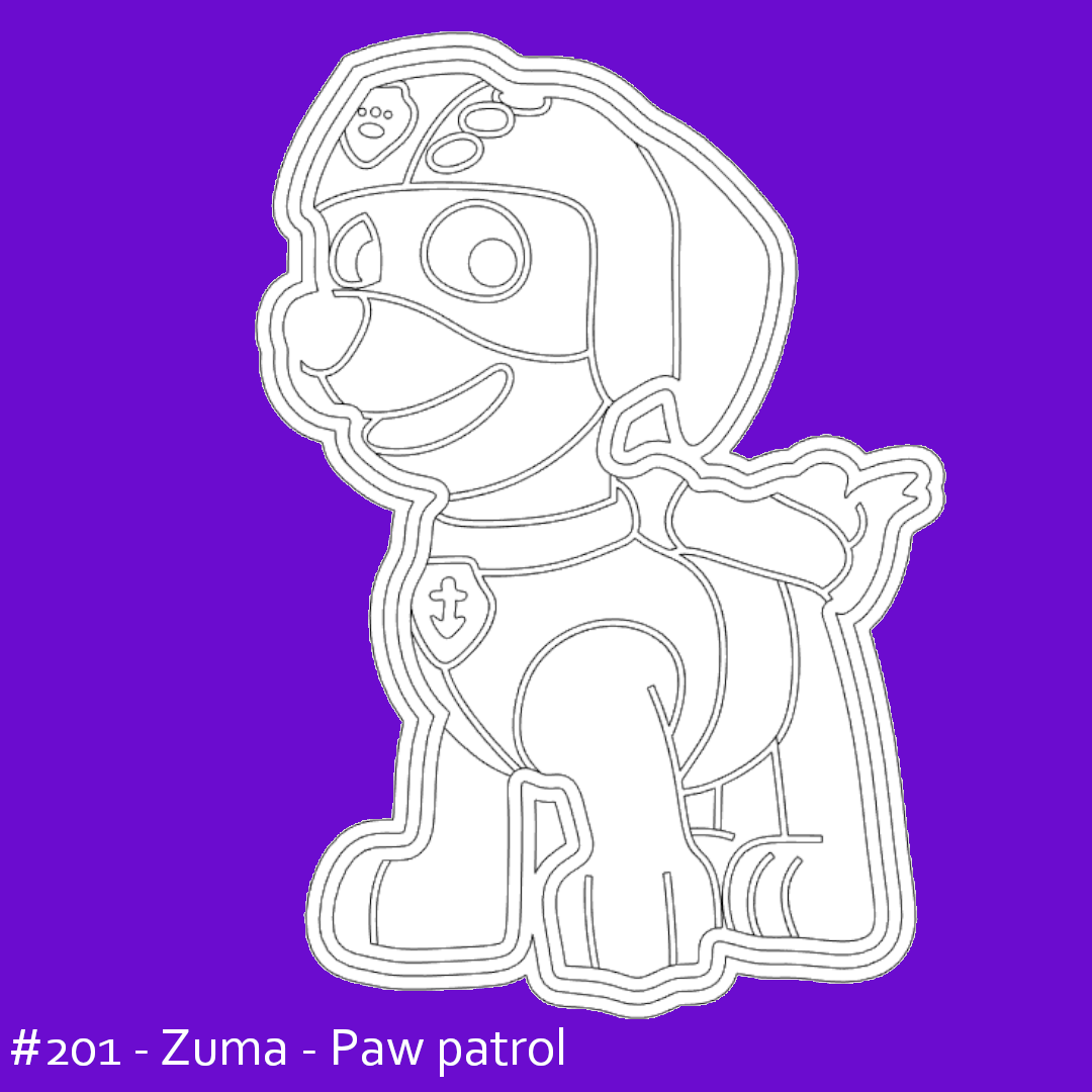 patte patrouille zuma biscuit coupeur stl fichier dessin animé personnage 3D print model - Mito3D