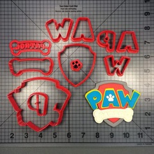 paw patroll logo cookie cutter canine patrol home cutting alley cake fondant decoration luifer 3d print model - Mito3D