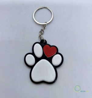 paw print keychain pawprint dog animal medal art fashion woman accessory accessories jewelry 3d print model - Mito3D