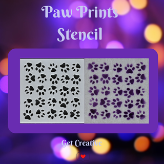 paw prints stencil airbrush cor template pattern painting art background paws dog wolf animal 3d print model - Mito3D