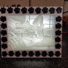 paws frame my lithophane lightbox home 3d print model - Mito3D
