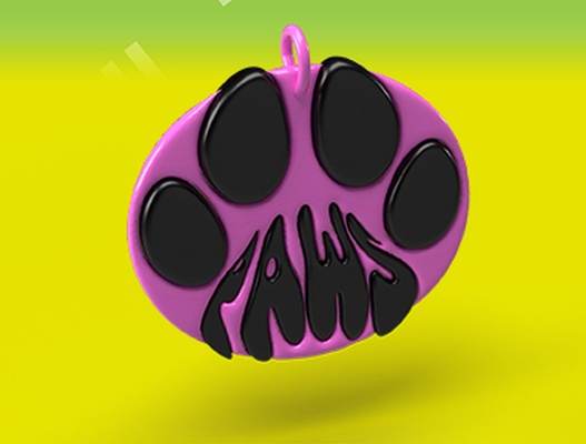 paws keychain pets dogs 3d print model - Mito3D