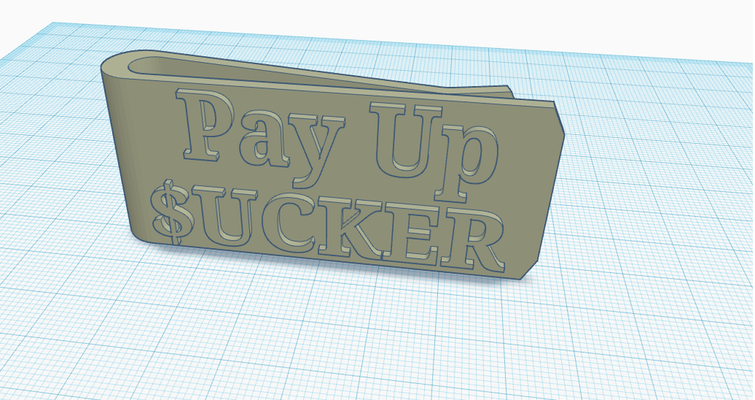 pay up sucker money clip 3d printing 3d print model - Mito3D