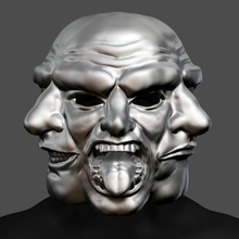 ödeme günü 2 korku maskesi Yunan trajedisi cosplay maske stl dosyası aracı Cadılar Bayramı şeytan canavar ürpertici bir korkunç kostüm oyun oyunlar parti üç yüzler heist Partisi masquerade 3d print model - Mito3D