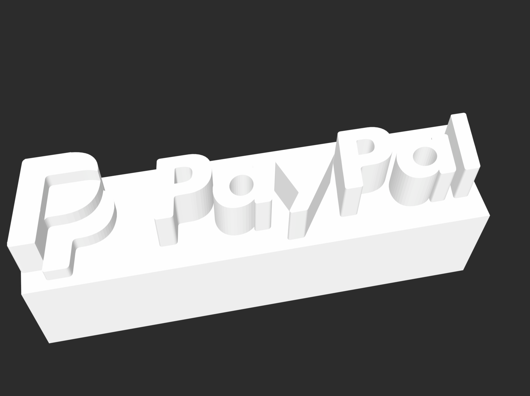 paypal logotipo ficar pé placa símbolo pagamento 3D print model - Mito3D