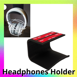 pc headphones headset holder - strong hook hanger office desk wall organiser house diy livingroom file 3d printing stl model digital decoration mount headphone gaming stand 3d print model - Mito3D