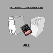 pc tower sd card storage case gadget cards holder 3d print model - Mito3D
