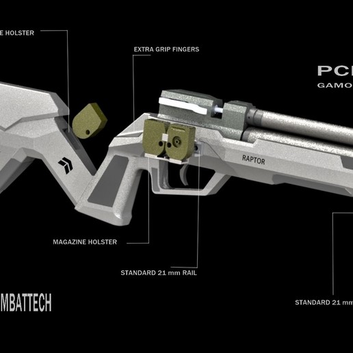 pcp modular stock gamo rifle compressed air tactical guns 3D print model - Mito3D