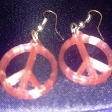 peace earrings jewelry 3d print model - Mito3D