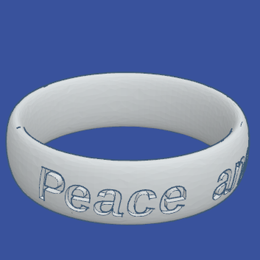 peace love engraved ring jewelry jewel alliance hippy hippies sixties 3D print model - Mito3D