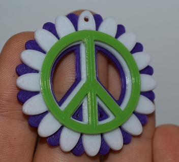 Frieden Halskette Charme Anhänger Symbol Design Kunst Hippie 3d print model - Mito3D