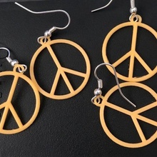peace sign earrings jewelry 3d print model - Mito3D