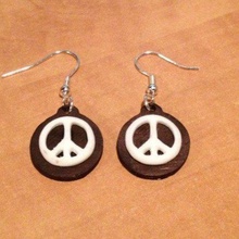 peace sign earrings jewelry 3d print model - Mito3D