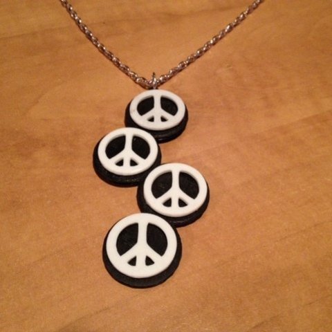 peace sign necklace jewelry peacesign 3D print model - Mito3D