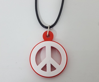 peace symbol - necklace gift jewel said 3d print model - Mito3D
