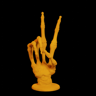 Frieden Symbol Skelett Hand Kunst Knochen Halloween Hände unheimlich Schädel 3d print model - Mito3D