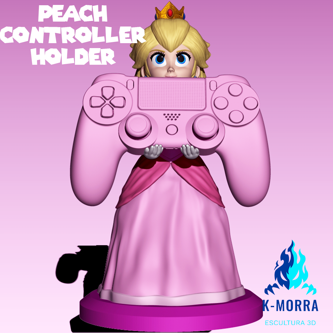 peach joystick holder Various princess mario bros playstation nintendo xbox controller support games film videogames 3D print model - Mito3D