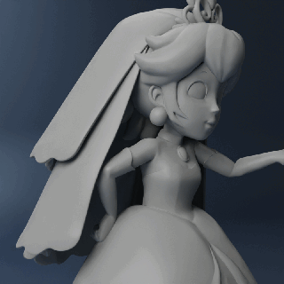 peach wedding princess mario 3d print model - Mito3D