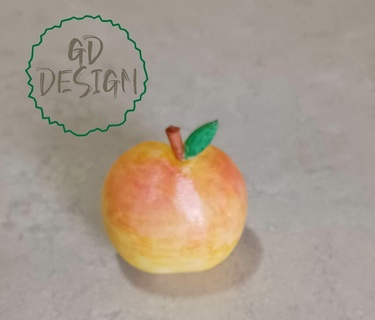 Pesche ornamento Schermo orecchini portachiavi casa cor arte frutta 3d print model - Mito3D
