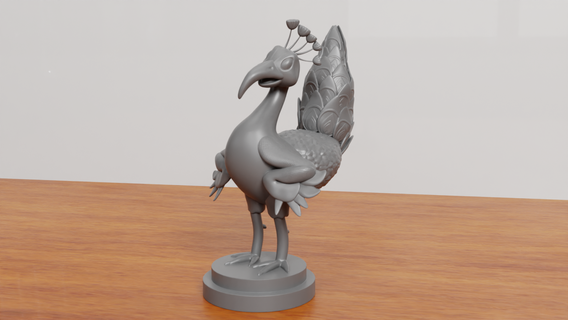 pavone statua uccello piuma scultura animale animali Stampa fagiano interni arte sculture cresta Fasianidi realistico indiano 3d print model - Mito3D