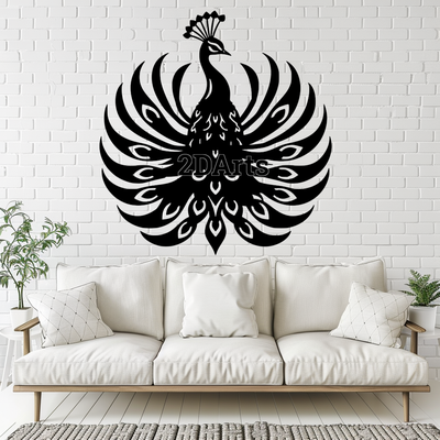 peacock 2d wall art window - digital stl & svg file art bird decor 3d printing laser cutting home cults3d download nature-themed modern minimalist classic birthday gift anniversary housewarming unique garden party decoration lover 3d print model - Mito3D