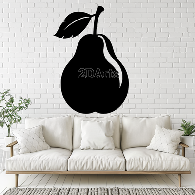 pear 2d wall art window - digital stl & svg file home fruit decor 3d printing laser cutting home cults3d download nature-themed modern minimalist rustic kitchen birthday gift housewarming unique dining room food lover 3d print model - Mito3D