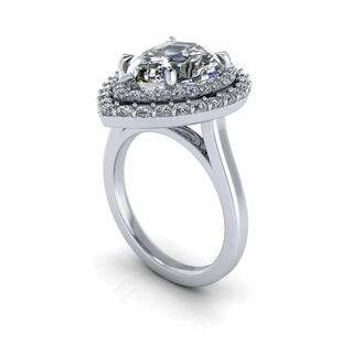 poire diamant bague r13 tigre or bijoux argent bijou engagement mariage mode 3d print model - Mito3D