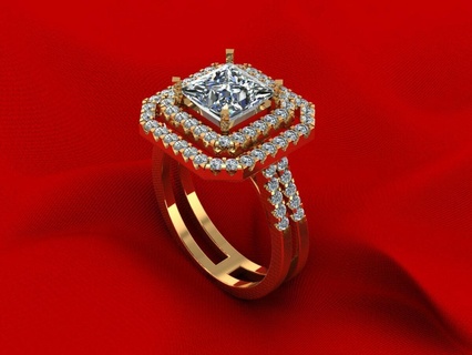 Birne Hochzeit Diamant Ring r214 Armband Solitär Schmuck Mönch Budha Gold Silber Engagement cad druckbar 3d Anhänger Ohrring Armreif Baby 3d print model - Mito3D