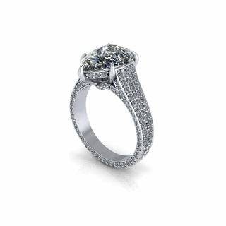 Pera Boda diamante anillo r3 oro joyería joya solitario lujo compromiso imprimible anillos plata Moda brillante platino Budha cnc 3d print model - Mito3D