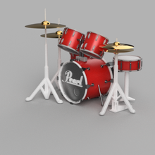 perla batería optimizado color impresión Arte tambores acústico yamaha mapex conjunto musical 3d print model - Mito3D