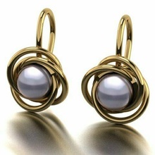 pearl earrings gold silver jewelry fashion matrix 3dm 3d print editable printable 3d print model - Mito3D