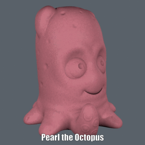 pearl octopus easy print no support art cartoon luifer disney pixar figure finding nemo model sculpture supportless 3D print model - Mito3D