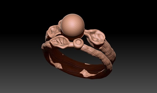pearl ring Jewelry rings 3d print model - Mito3D
