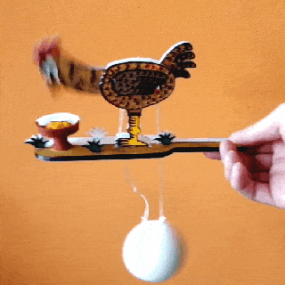 picoteo pollo cinético juguete gallina gracioso Pascua Resurrección 3d print model - Mito3D