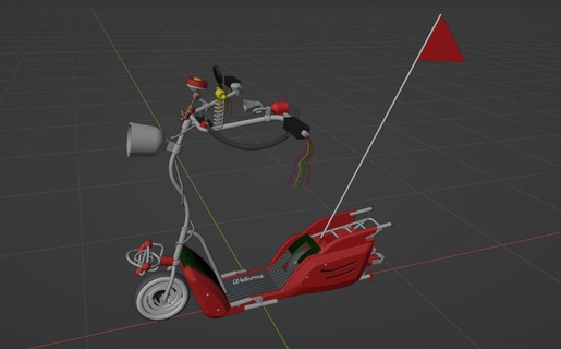 pee wee scooter herman playhouse peewee bike horn scale model 3d print model - Mito3D