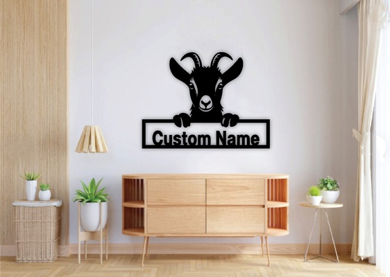 asomando cabras personalizado firmar láser cortar hogar casa cabra svg png eps clipart cara cuernos silueta granja animales vector archivos instante descargar 25 haz plantillas cnc pared arte metal expediente cricut lindo animal campo cabeza logo 3d print model - Mito3D