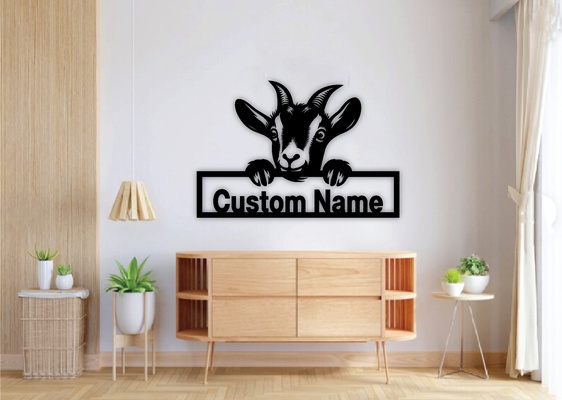 asomando cabras personalizado firmar láser cortar hogar casa cabra svg png eps clipart cara cuernos silueta granja animales vector archivos instante descargar 25 haz plantillas cnc pared arte metal expediente cricut lindo animal campo cabeza logo 3d print model - Mito3D