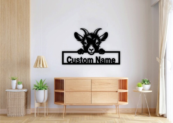 asomando cabras personalizado firmar láser cortar hogar casa cabra svg png eps clipart cara cuernos silueta granja animales vector archivos instante descargar 25 haz plantillas cnc pared arte metal expediente cricut lindo animal campo cabeza logo 3d print model - Mito3D