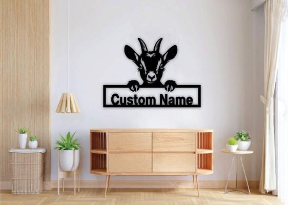 asomando cabras personalizado firmar láser cortar hogar casa cabra svg png eps clipart cara cuernos silueta granja animales vector archivos instante descargar 25 haz plantillas cnc pared arte metal expediente cricut lindo animal campo cabeza logo 3d print model - Mito3D